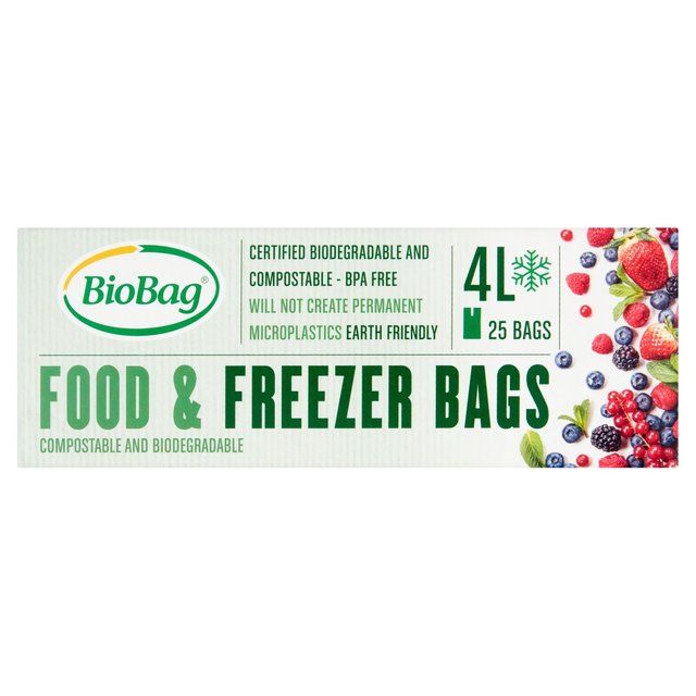 BioBag 4L Compostable Food and Freezer Bags   25 per pack