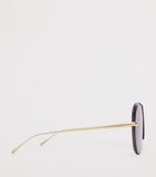 LOEWE aviator sunglasses with red tint and steel frame, imported from the UK