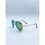 SVNX gold frame aviator sunglasses with mirrored pink lenses (British brand)