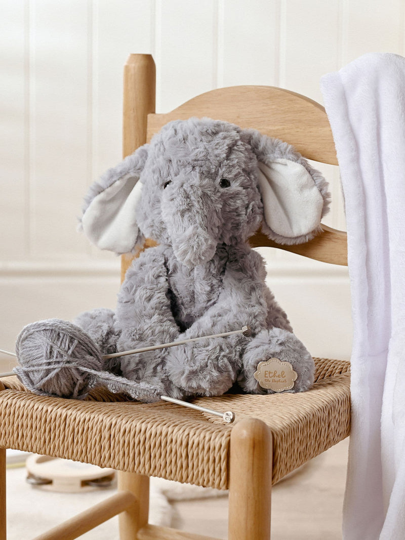 Widdop plush sitting grey elephant toy 26cm - British product