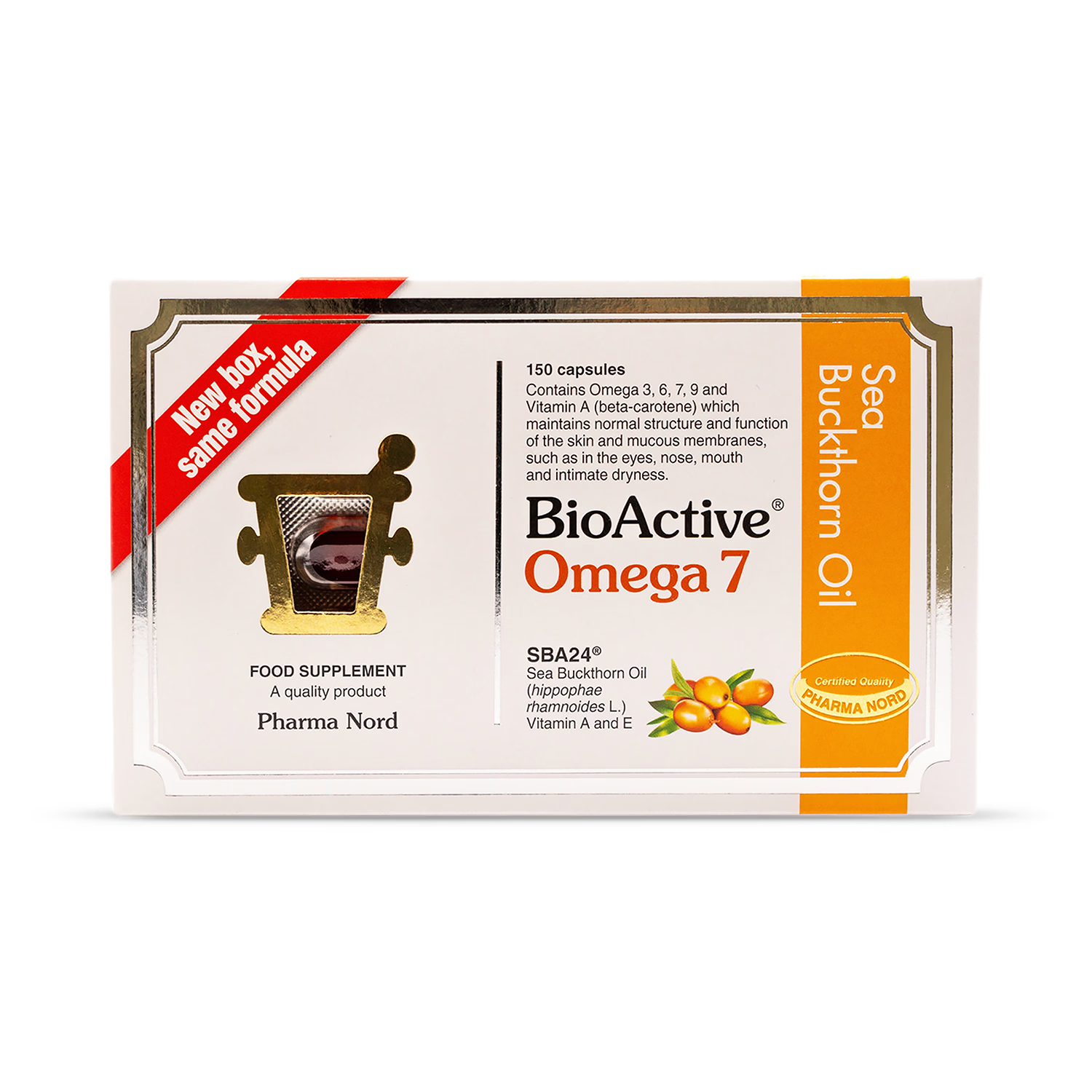 Pharma Nord Omega 7 Sea Buckthorn Oil 150 Capsules, imported from the UK