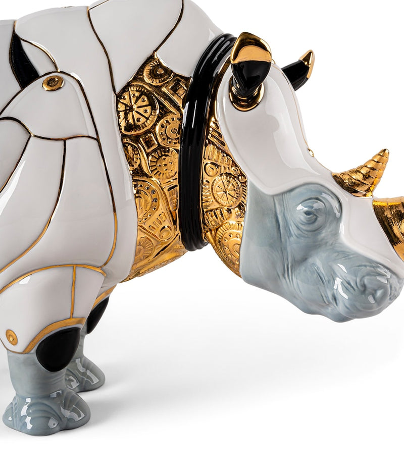 Lladró Cyborg Rhino sculpture 22x45x19 cm (British brand)