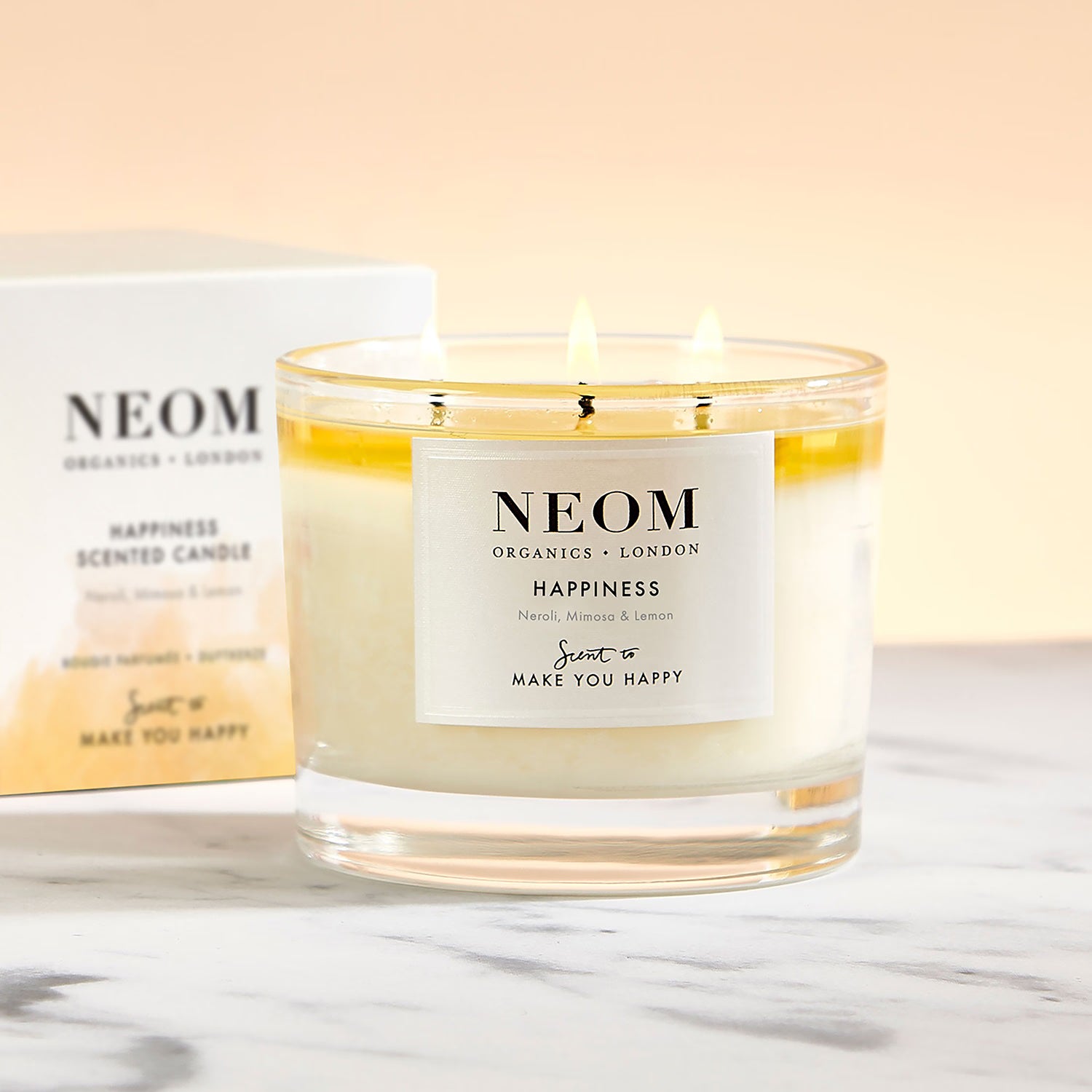 NEOM Happiness scented candle 3 wick 420g - British product
