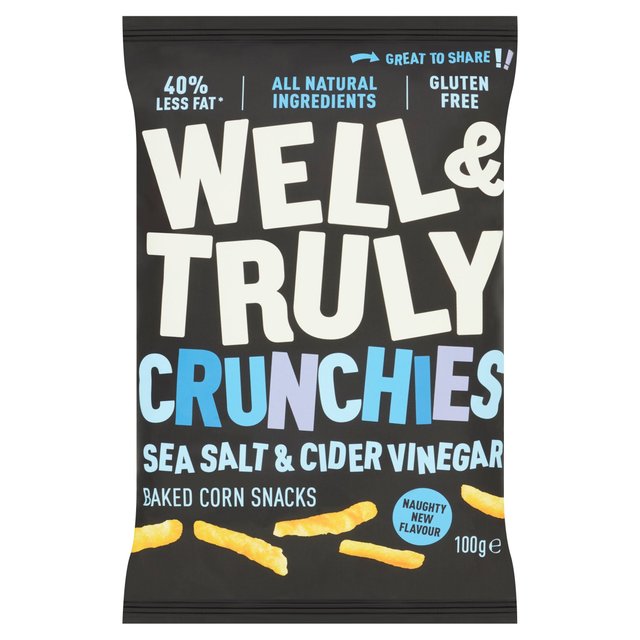 Well & Truly Crunchy Sea Salt & Cider Vinegar Share Bag   100g GOODS M&S   