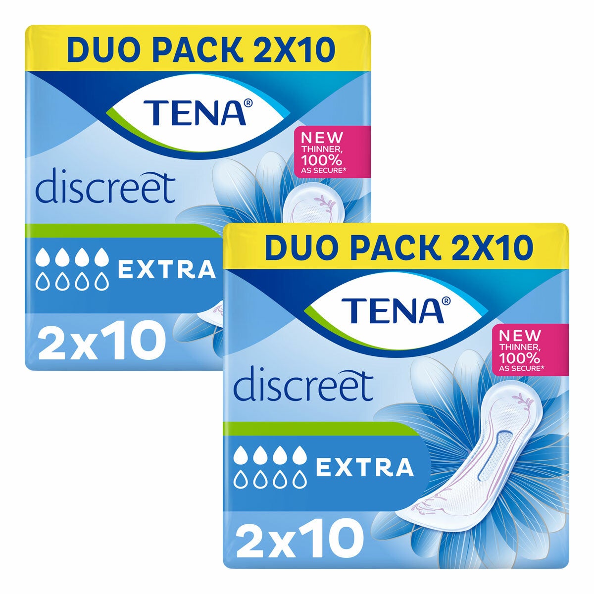 Tena Lady Extra incontinence pads 2 x 20 pack (British brand)