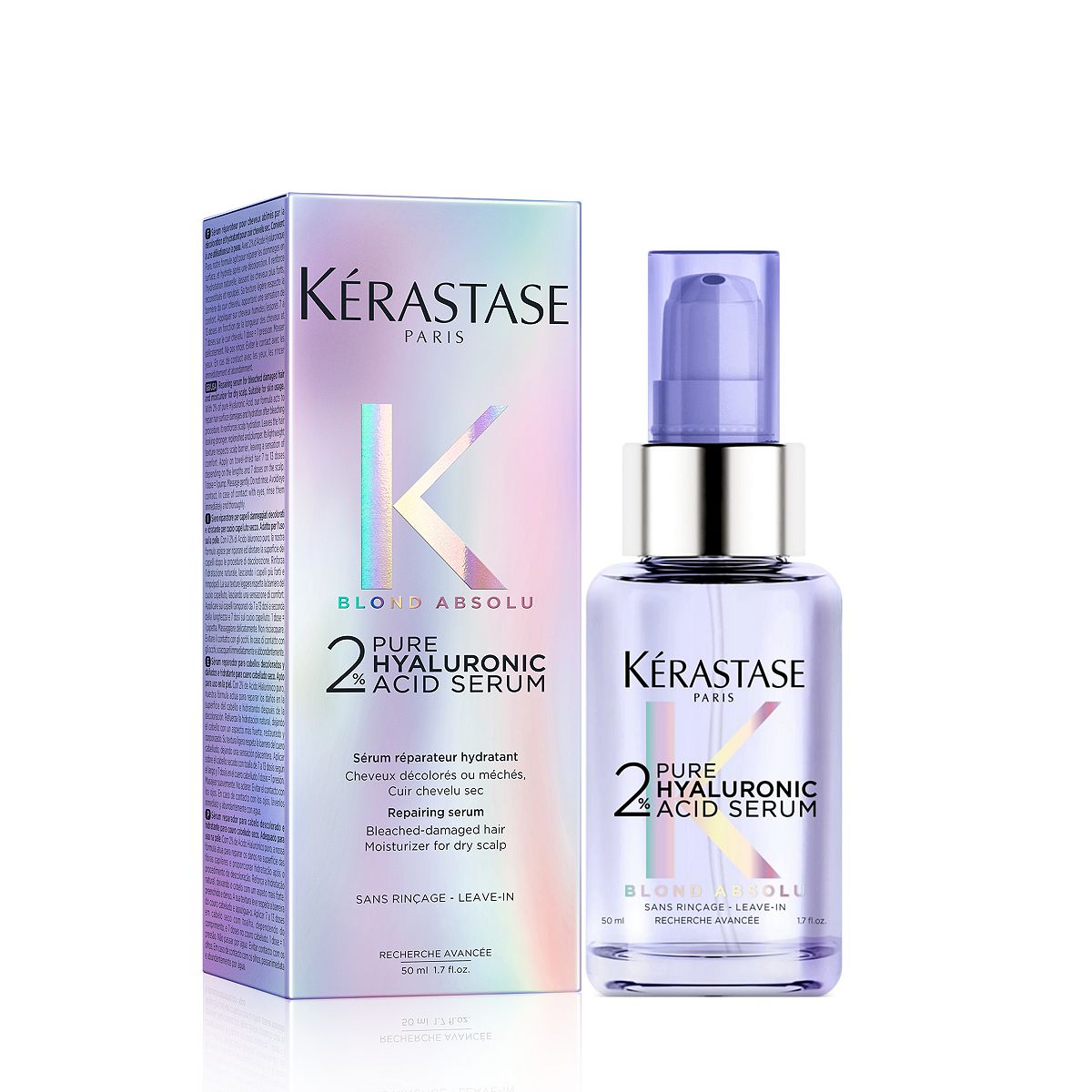 K&eacute;rastase Blond Absolu, Plumping Hair Serum, Overnight Treatment, With 2% Pure Hyaluronic Acid, S&eacute;rum Cicanuit, 50ml