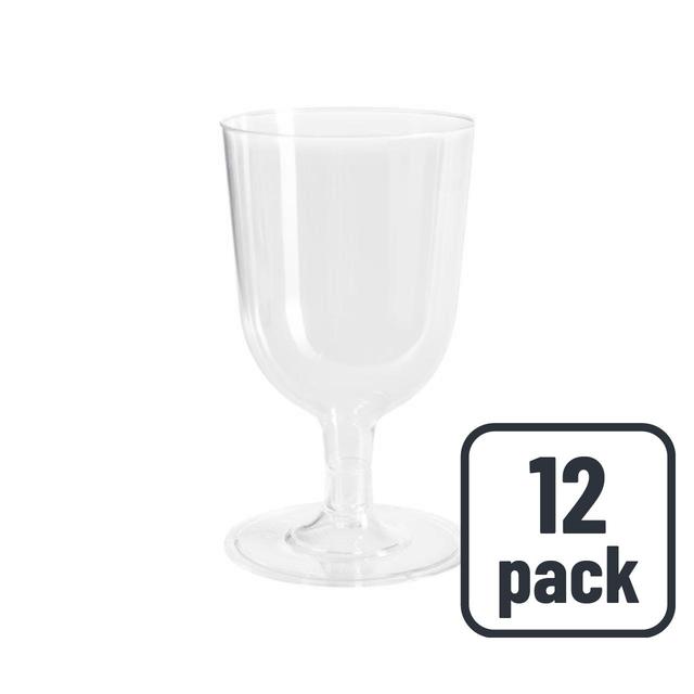 Transparent Plastic 150ml Wine Glasses   12 per pack GOODS M&S   