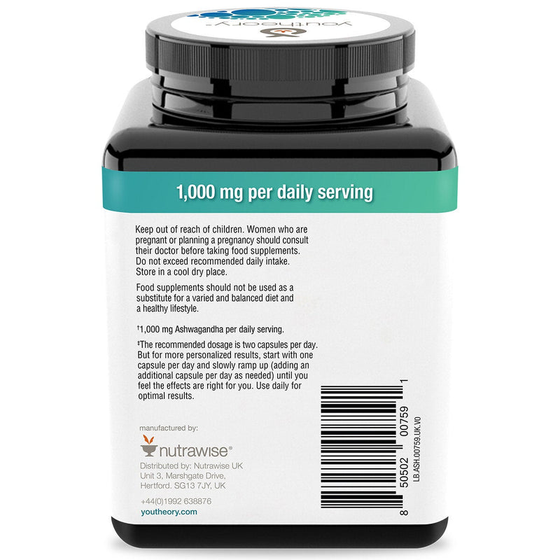 Youtheory ashwagandha supplement 150 capsules (British brand)