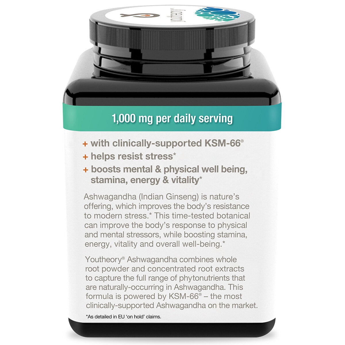 Youtheory ashwagandha supplement 150 capsules (British brand)