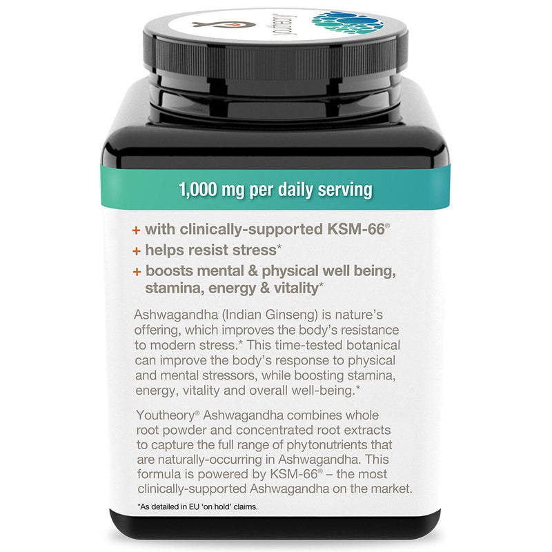 Youtheory ashwagandha supplement 150 capsules (British brand)