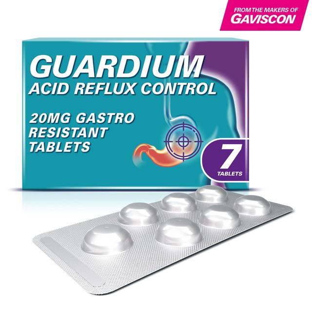 Guardium Acid Reflux Control Tabs Heartburn Indigestion   7 per pack