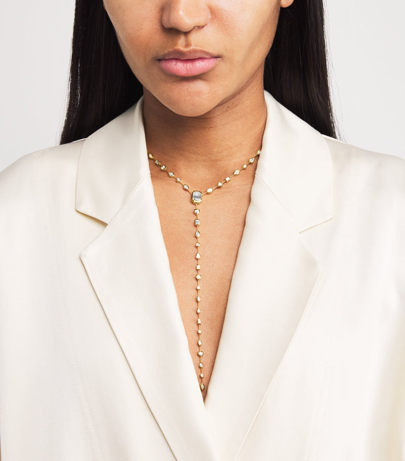 SHAY yellow gold diamond illusion necklace, UK version