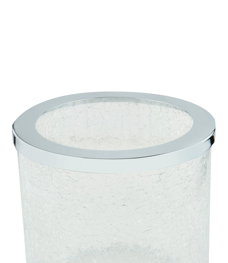 Zodiac cracked crystal bathroom bin with chrome finish (British brand)