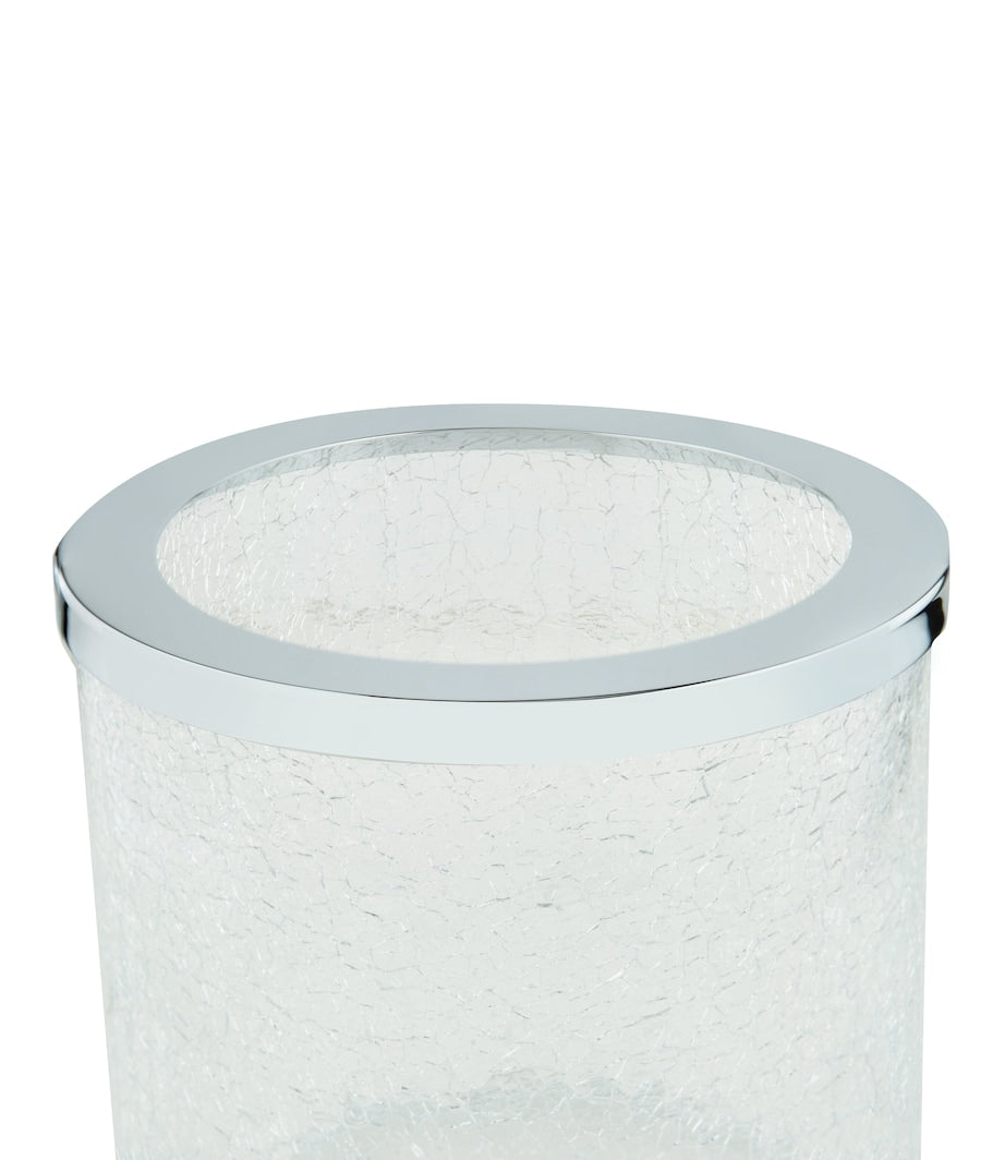 Zodiac cracked crystal bathroom bin with chrome finish (British brand)