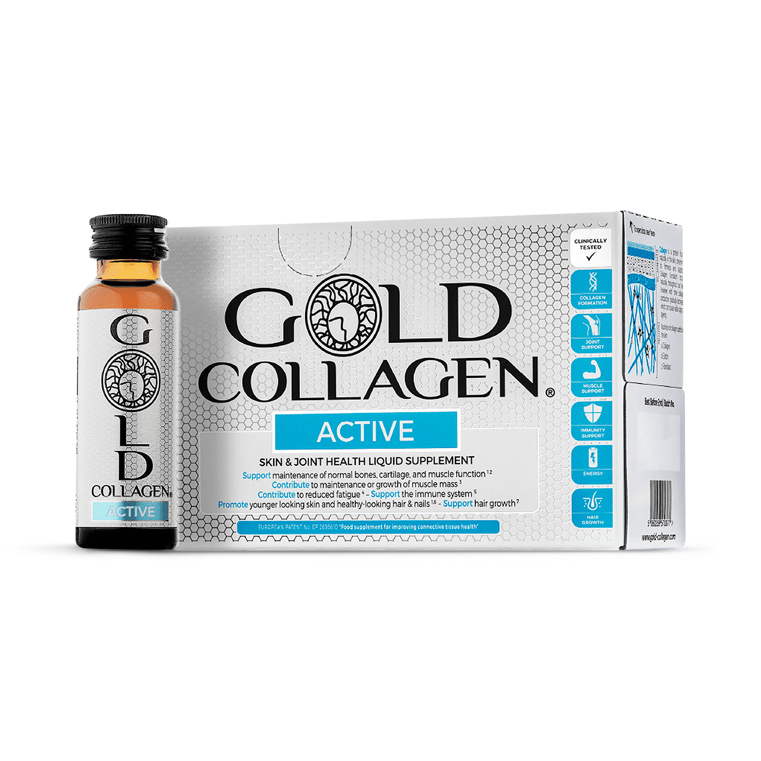 Pure Gold Collagen Active supplement 10 x 50ml (British brand)