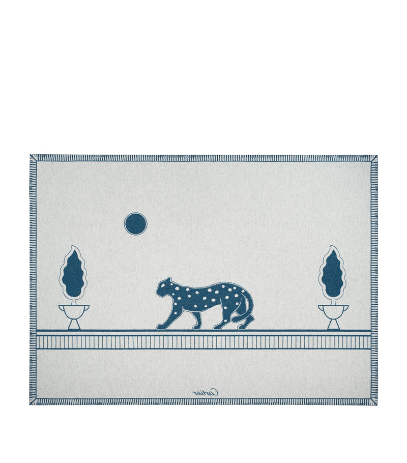 Cartier Panthère de Cartier merino wool-cashmere throw 190cm x 140cm - British product