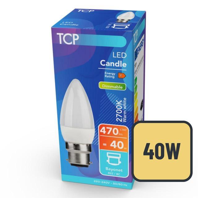 TCP Dimmable Candle Bayonet 40W Light Bulb GOODS M&S   