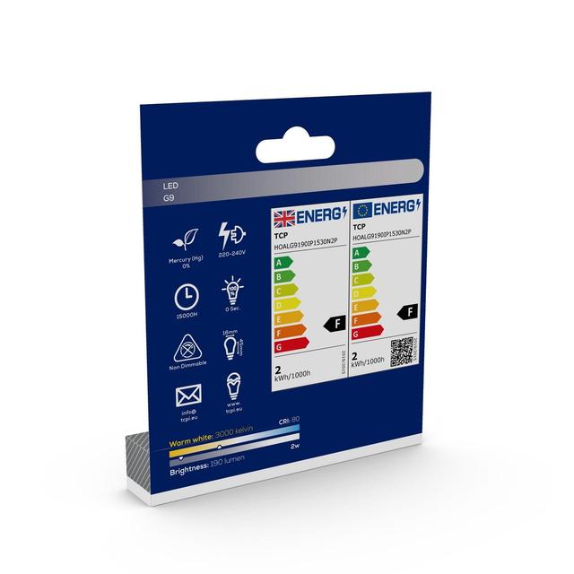 TCP Halogen G9 20W Light Bulbs 2 per pack