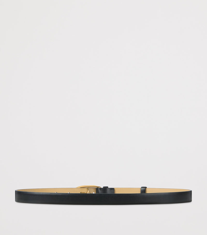 Givenchy calfskin leather belt with oval buckle, imported from the UK