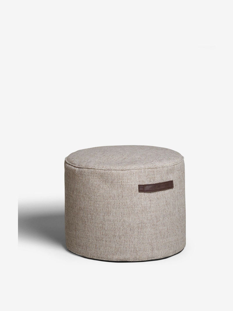 Grey pouffe with handles, imported from the UK