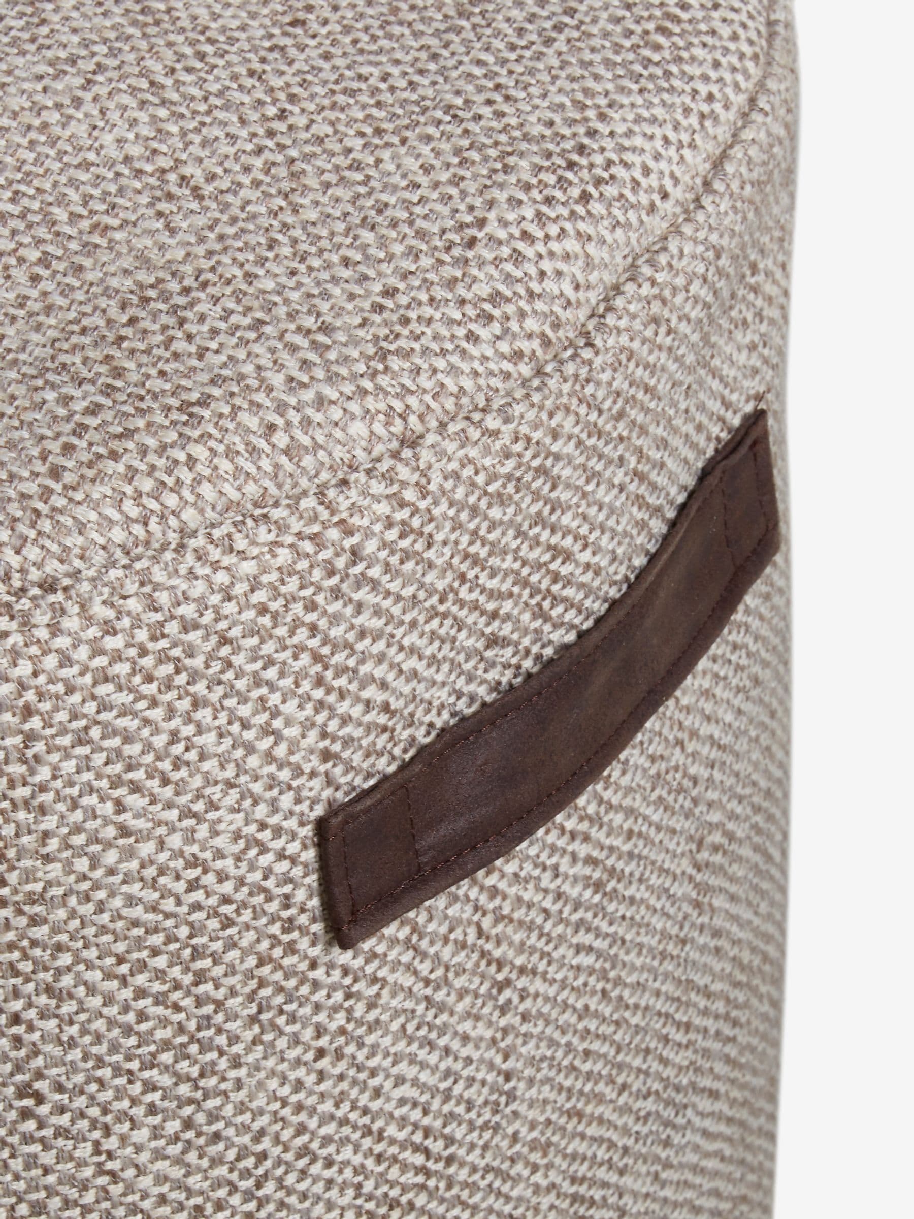 Grey pouffe with handles, imported from the UK