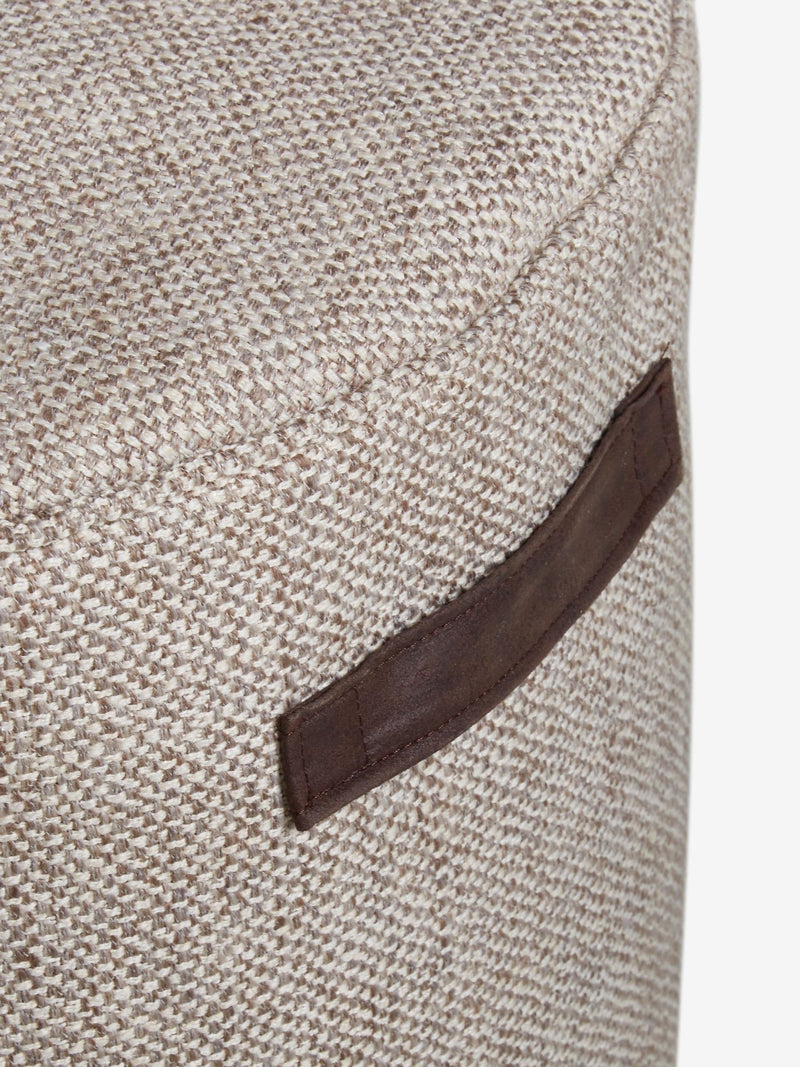 Grey pouffe with handles, imported from the UK