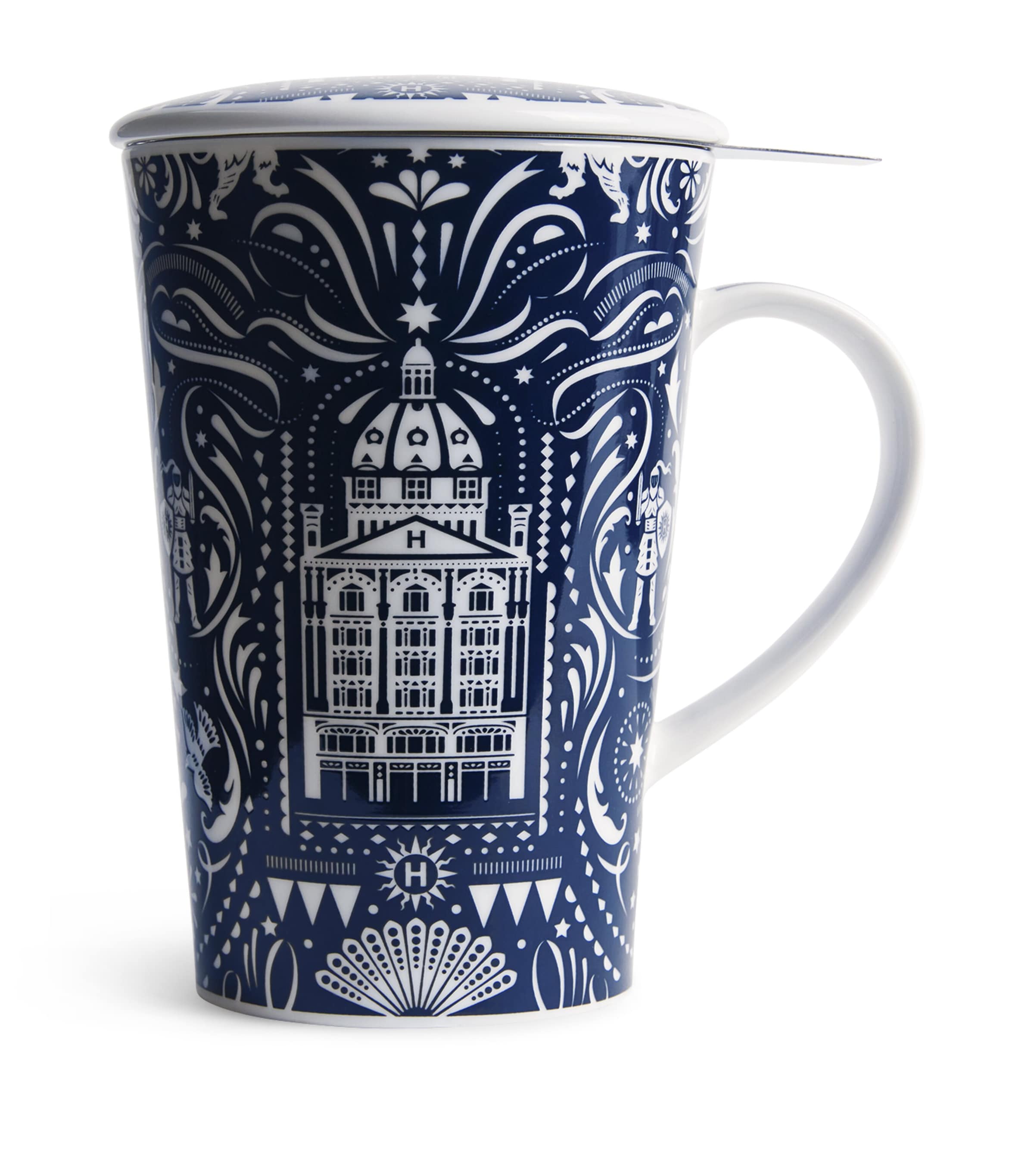 Harrods Knights of Brompton mug and strainer set - British product