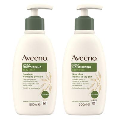 Costco UK Aveeno Daily Moisturising Body Lotion Unscented 2 x 500ml- Buy online at McGrocer