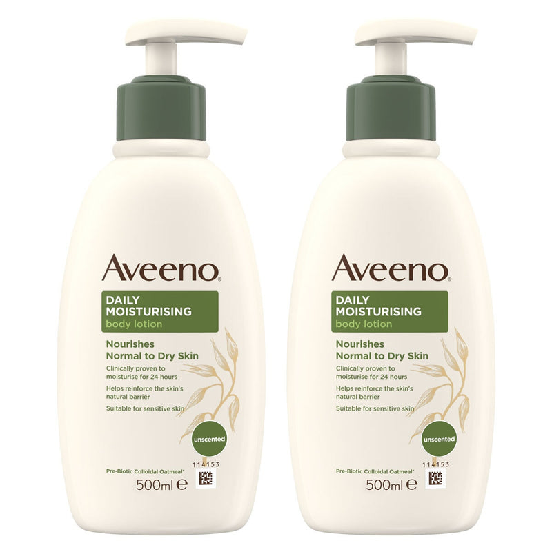 Aveeno Daily Moisturizing Body Lotion, 2 x 500ml