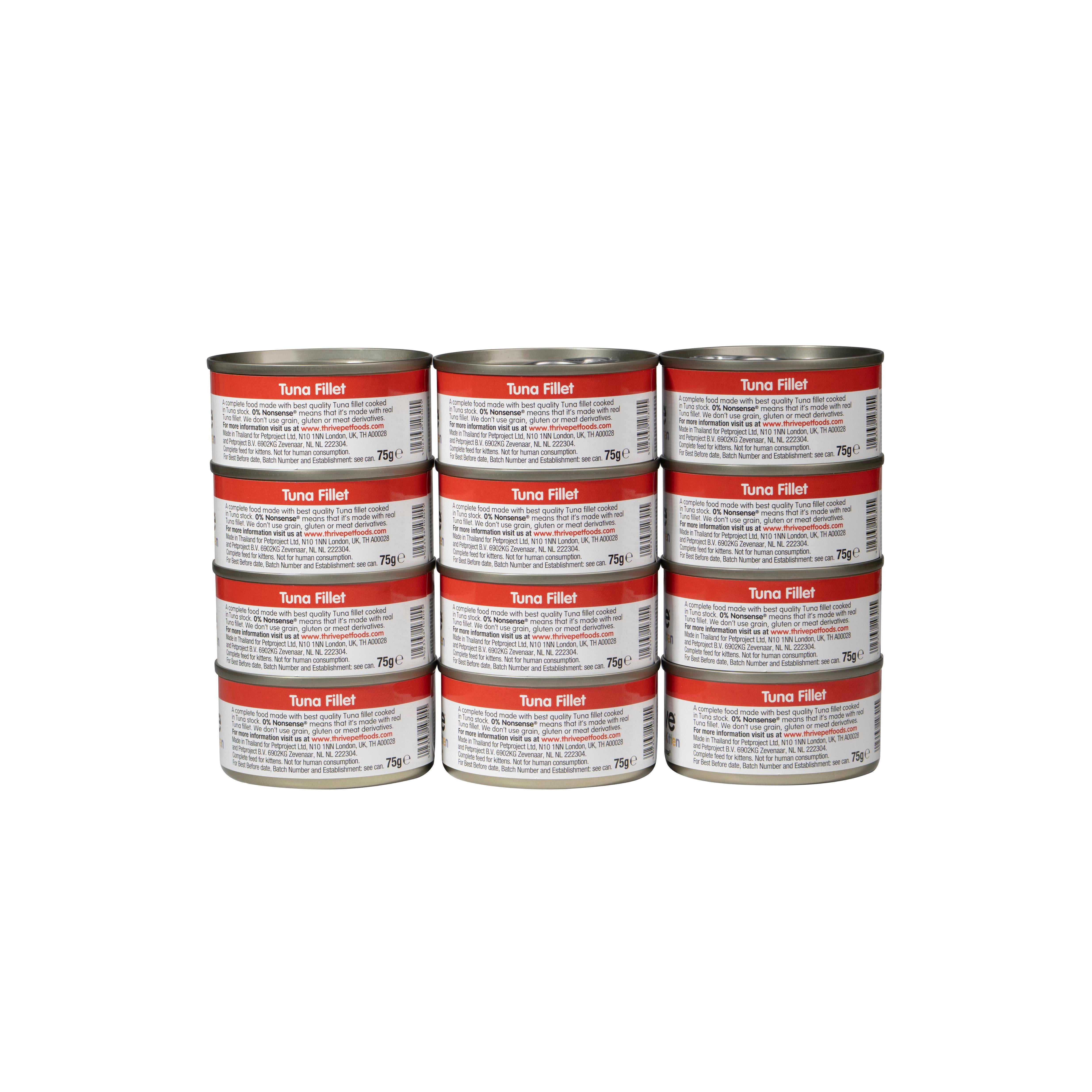 Thrive Complete Tuna Fillet Wet Cat Food 75g (British brand)