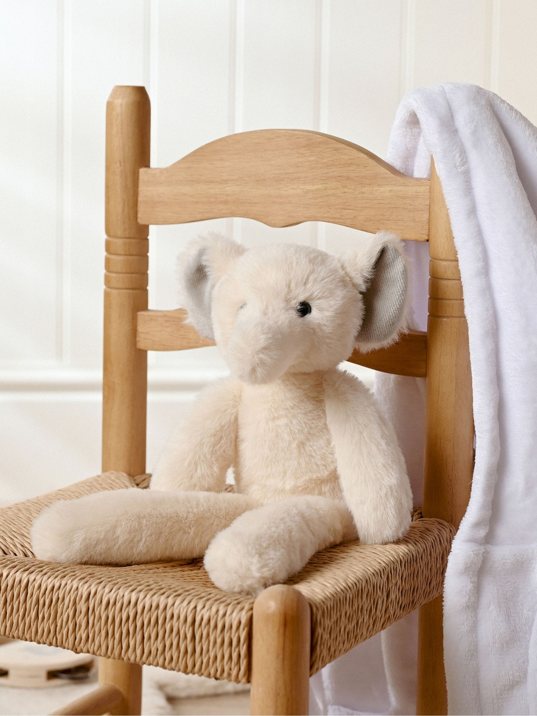 Widdop long leg cream plush elephant 35cm (British brand)