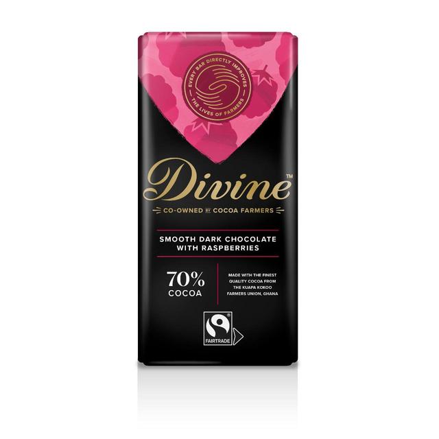 Divine 70% Dark Chocolate with Raspberry   90g GOODS M&S   