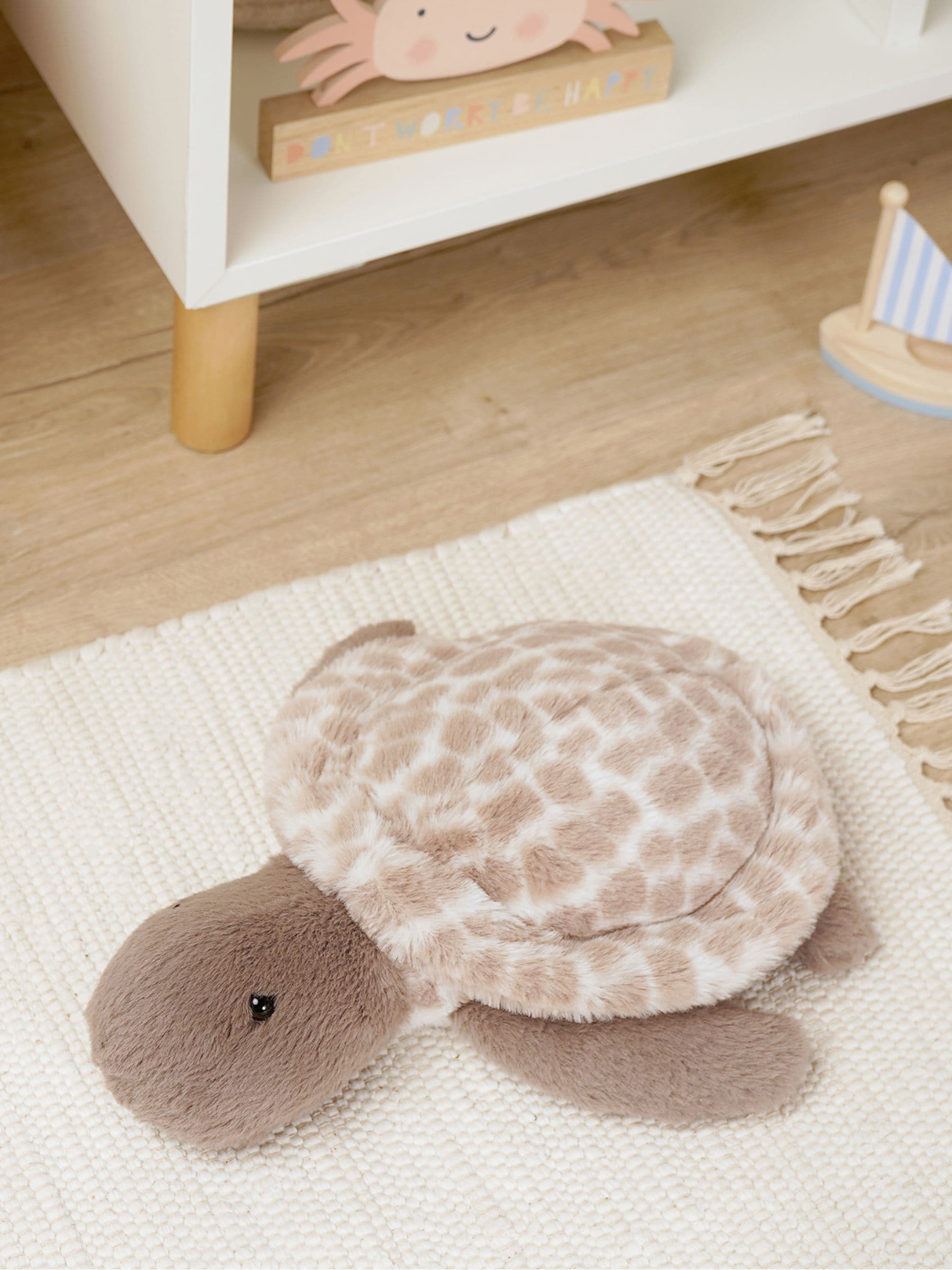 Widdop brown plush turtle with patterned shell, imported from the UK