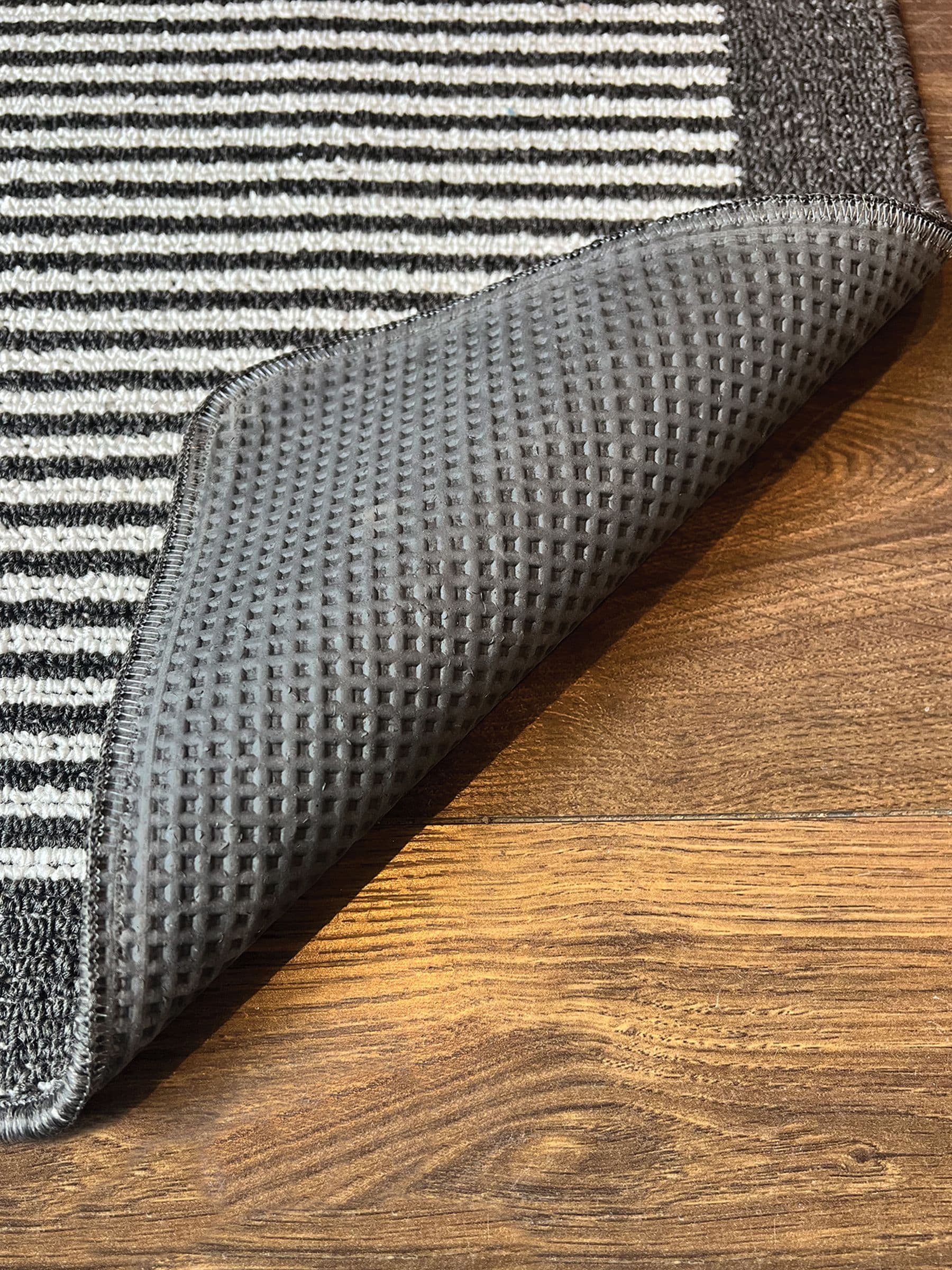 My Mat black utility stripe runner 150cm - British product