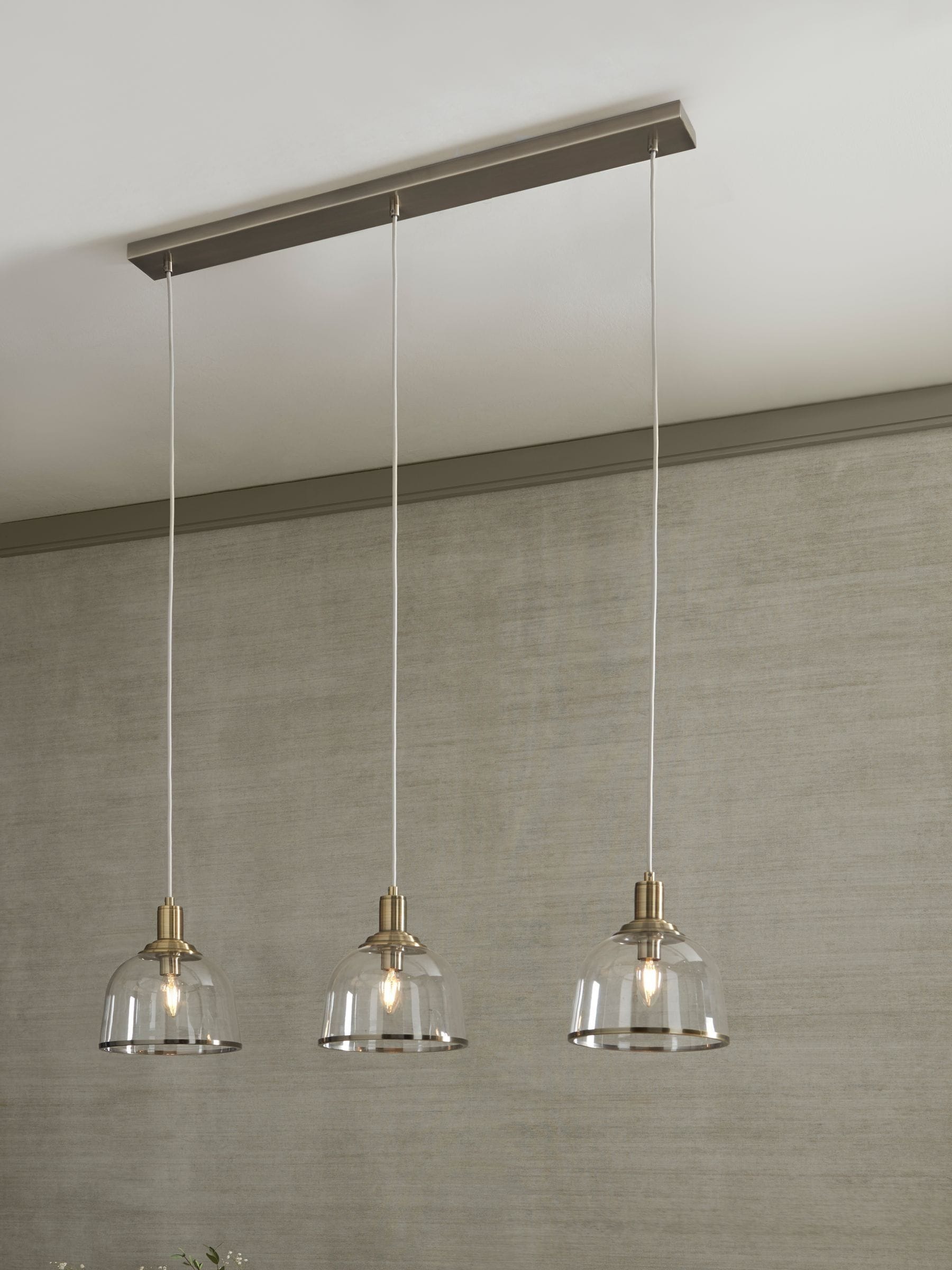 Brass Gloucester 3 Light Pendant Ceiling Light