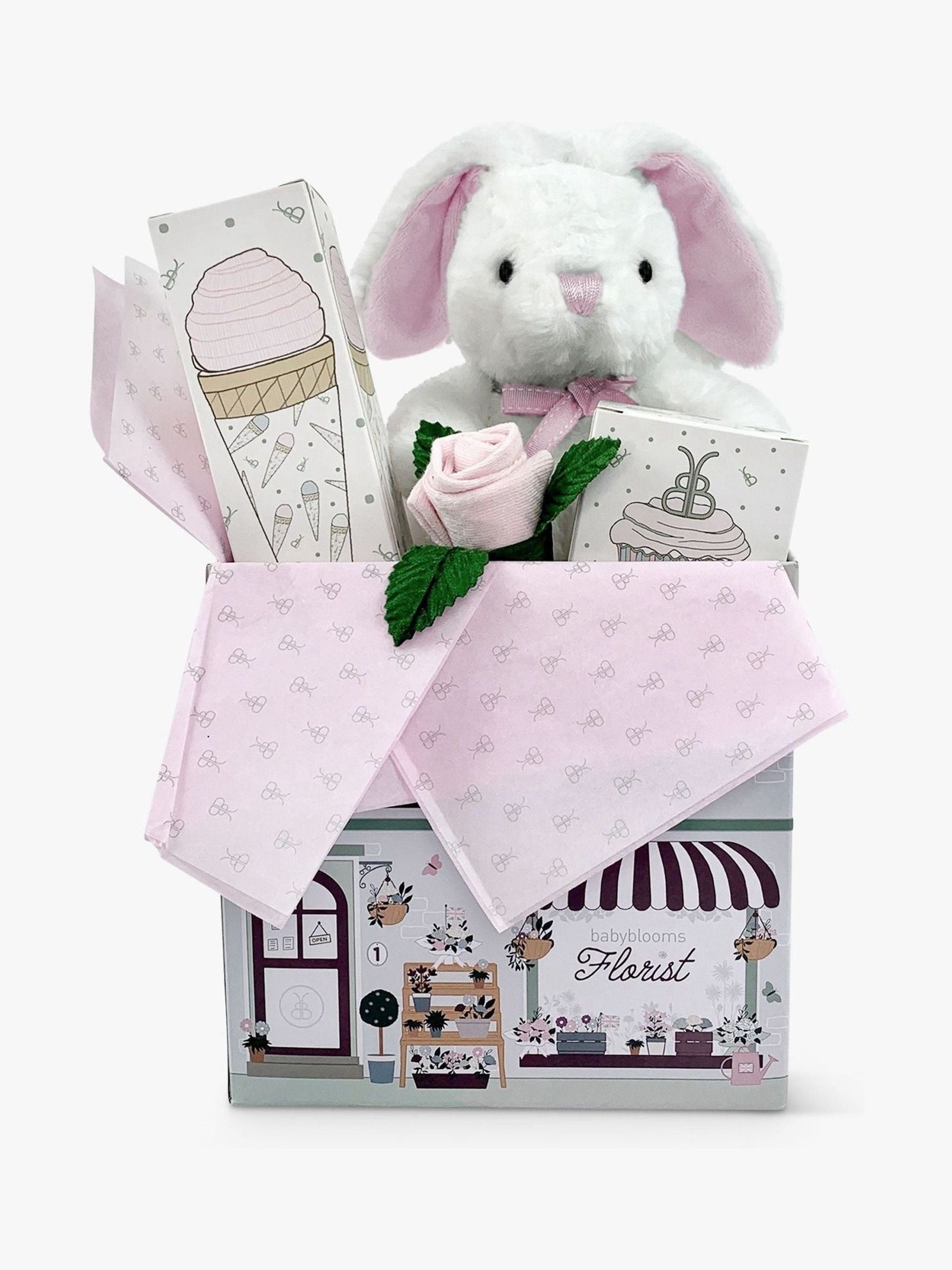 Ensemble cadeau bébé lapin rose Babyblooms, importé du Royaume-Uni