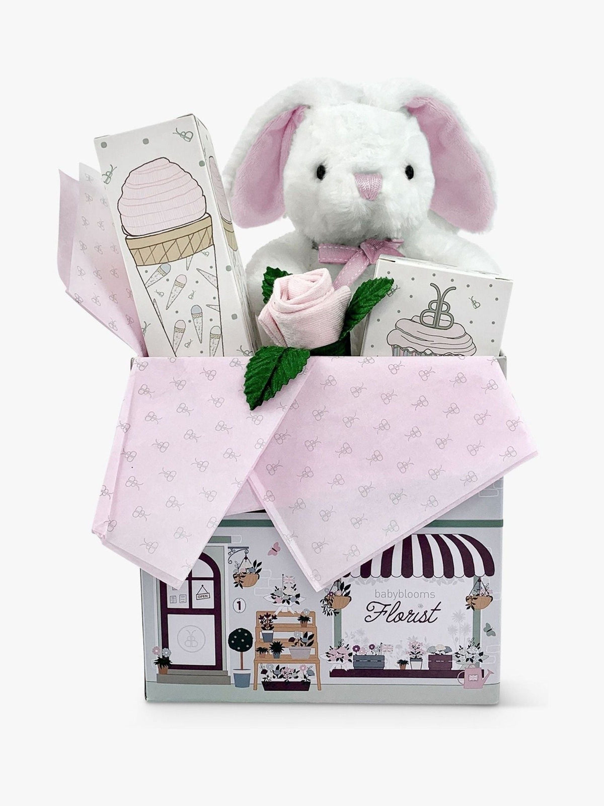 Ensemble cadeau bébé lapin rose Babyblooms, importé du Royaume-Uni