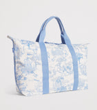 Harrods toile overnight bag set with London landmarks print, UK version