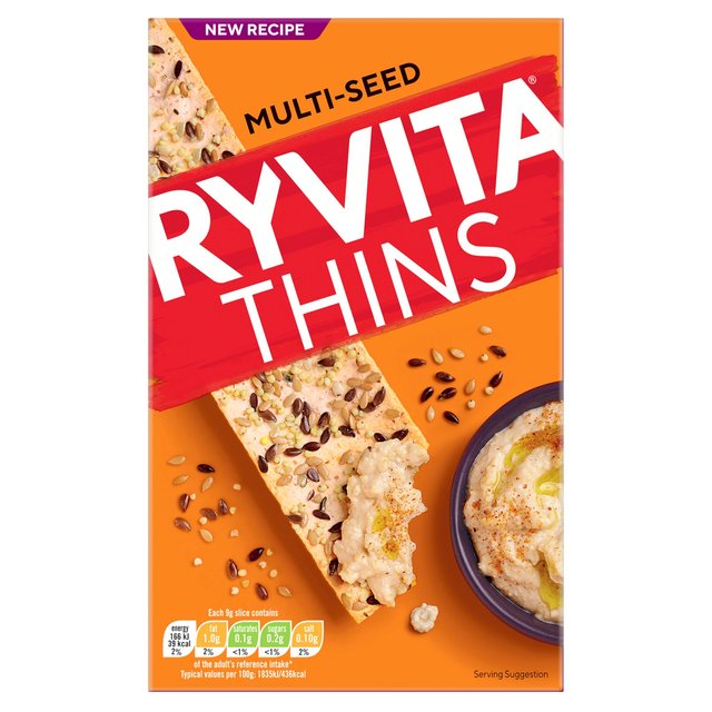 Ryvita Thins Multi-Seed Flatbread Crackers   125g