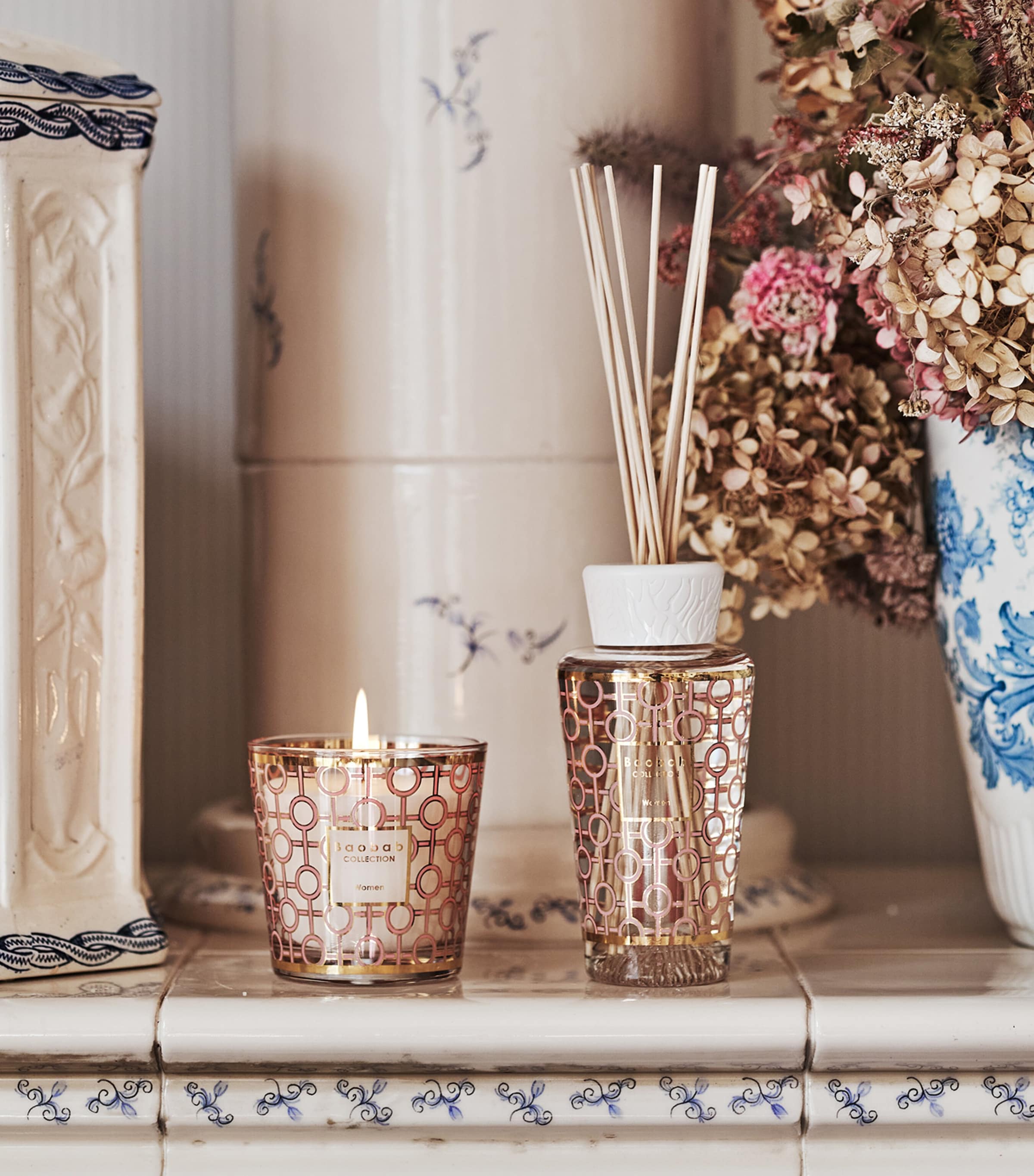 Baobab Collection Women's candle and reed diffuser set - British product