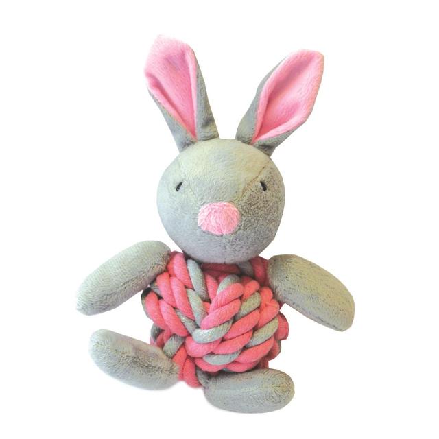 Little Rascals Knottie Bunny Pink Puppy Toy GOODS M&S   