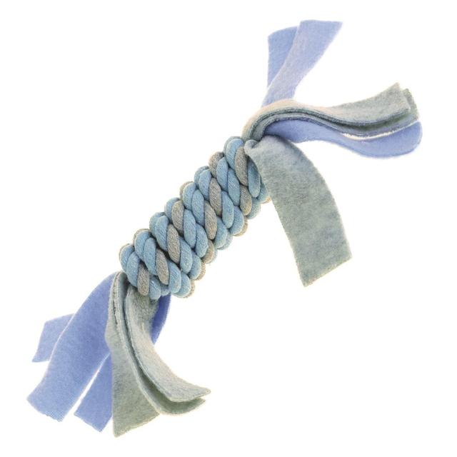 Little Rascals Fleecy Rope Coil Blue Puppy Toy