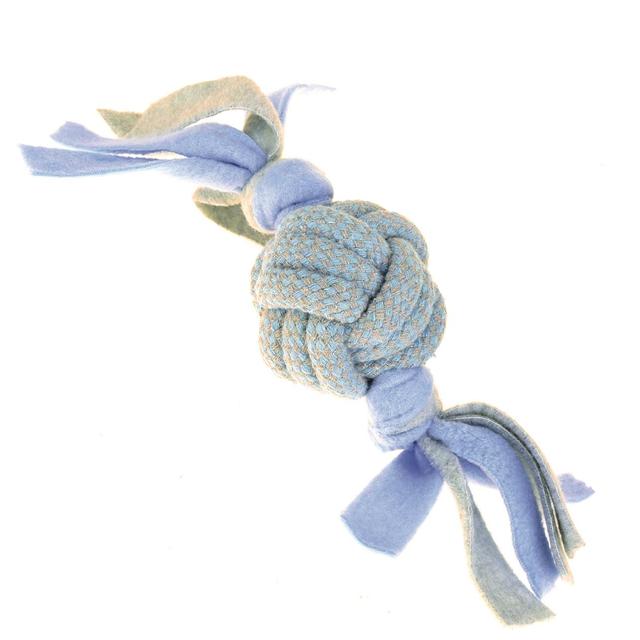 Little Rascals Fleecy Rope Ball Tugger Blue Puppy Toy GOODS M&S   