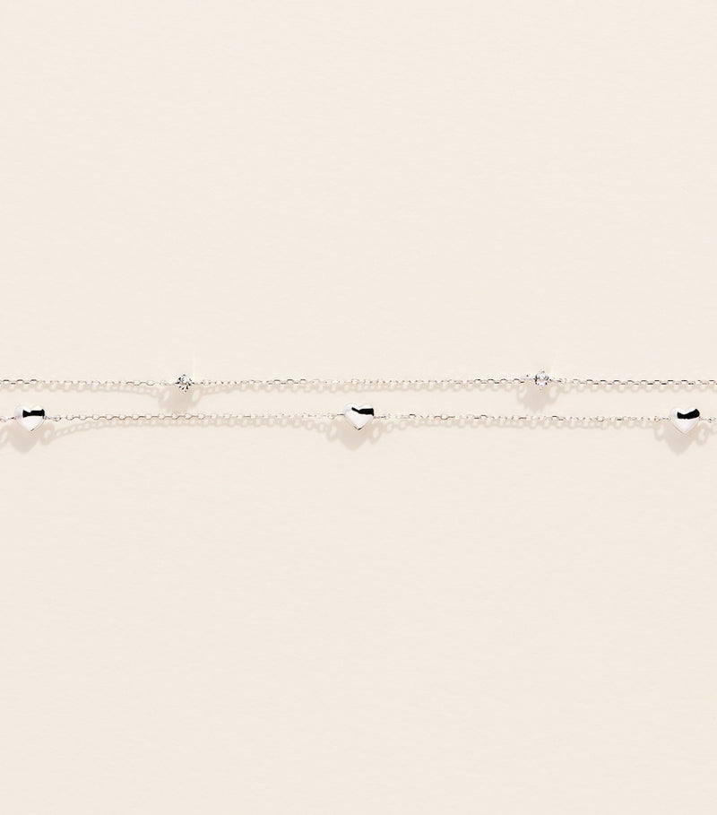 Astrid & Miyu white gold topaz heart bracelet (British brand)