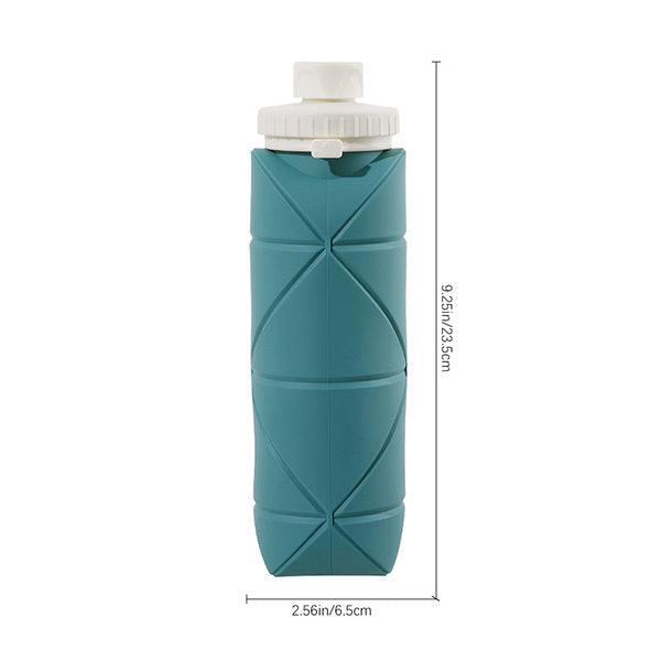 Livingandhome collapsible water bottle green 600ml - British product