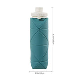 Livingandhome collapsible water bottle green 600ml - British product