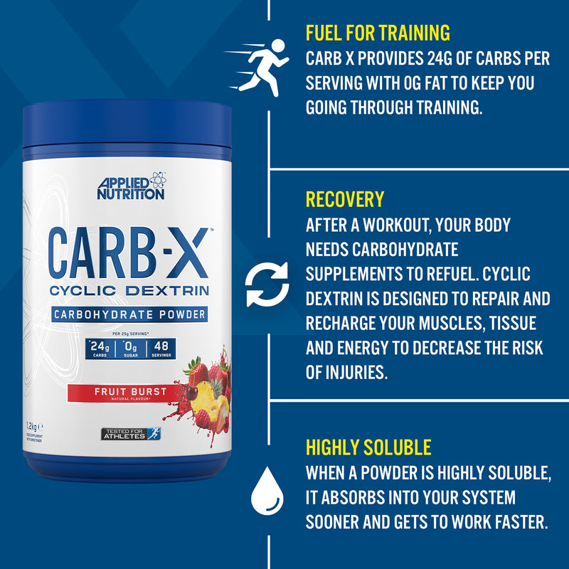 Applied Nutrition Carb X Powder Fruit Burst 1.2kg, UK version