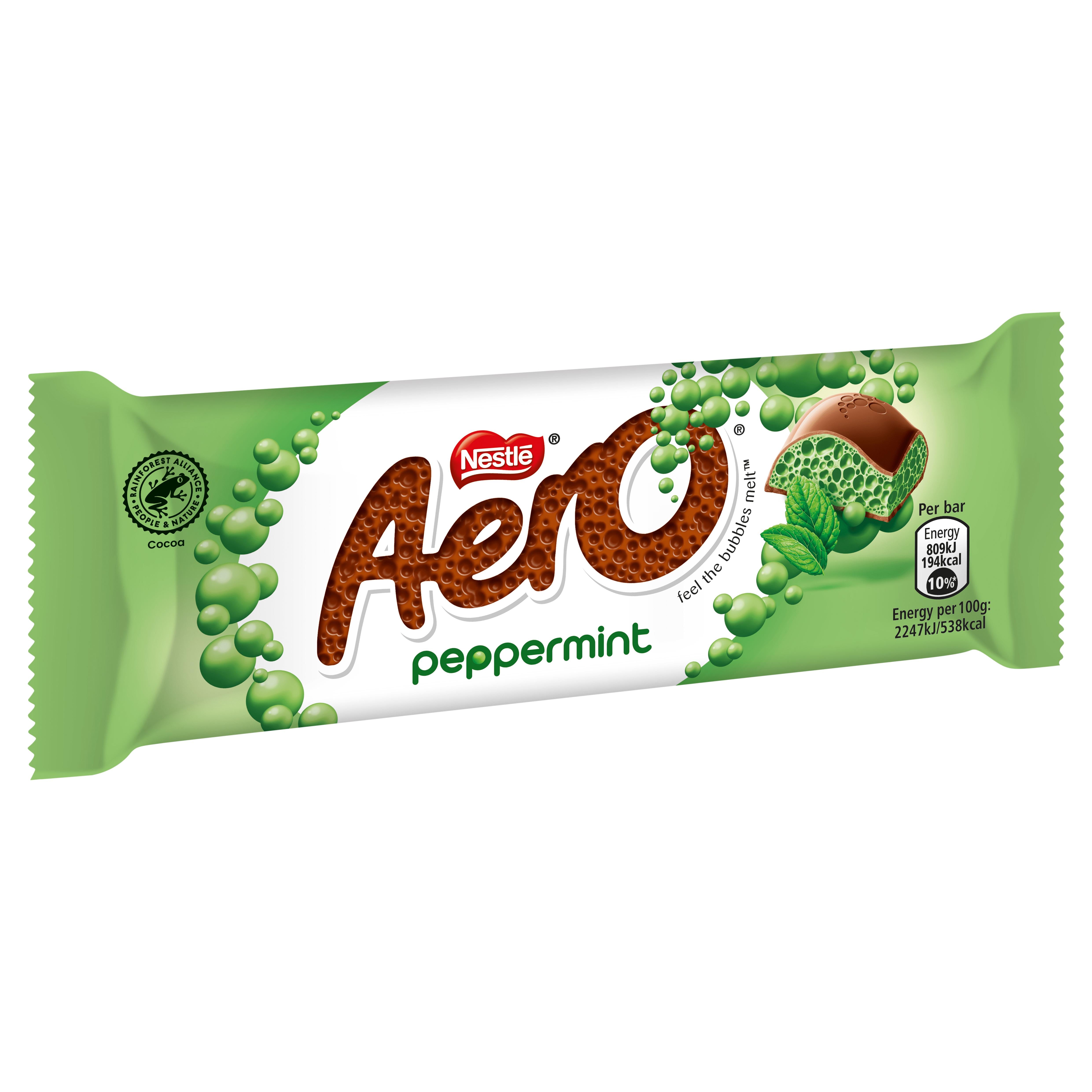Aero peppermint chocolate bar 36g, UK version