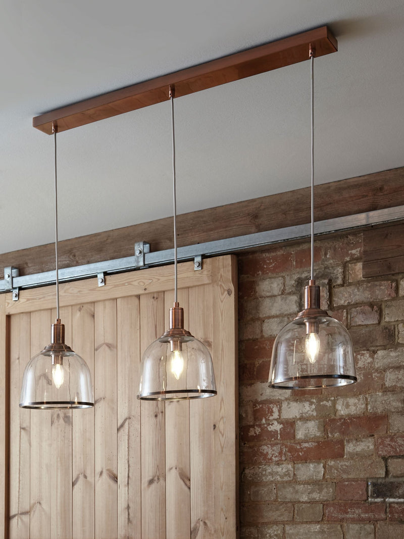 Copper Gloucester 3 Light Pendant Ceiling Light