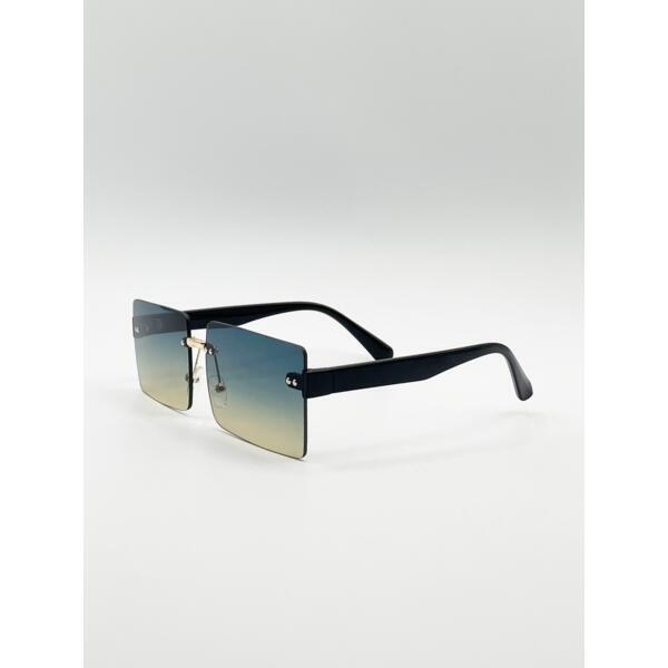 SVNX square frameless sunglasses black ombre lens, UK version